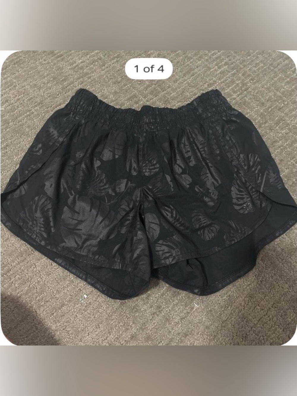 Athleta black palm tree shorts with built in liner size XS